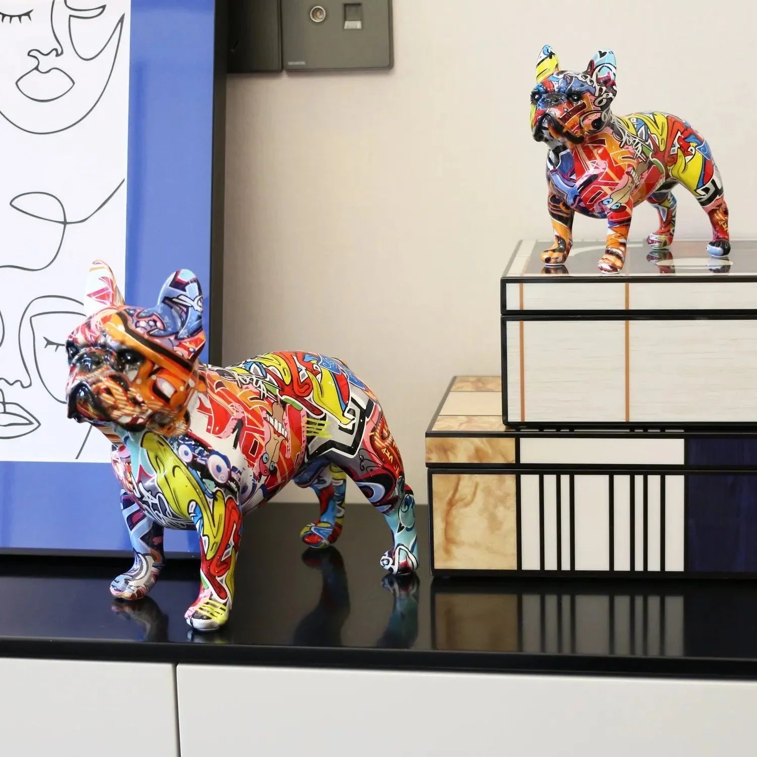 Escultura em Resina Bulldog Francês - eFlix