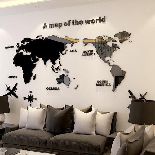 Mapa Mundi para Parede em Acrílico 3D Original