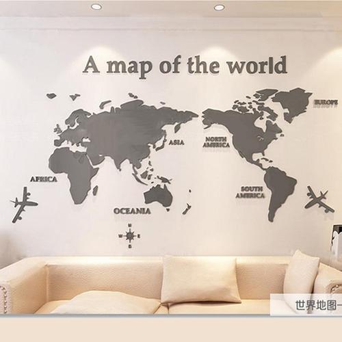 Mapa Mundi para Parede em Acrílico 3D Original
