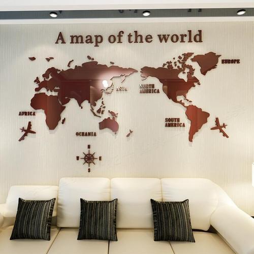 Mapa Mundi para Parede em Acrílico 3D Original
