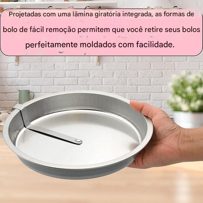 Conjunto de 2 formas de bolo de liberação rápida, fácil de sair, assar e servir bolos e tortas perfeitos, 23 cm de diâmetro x 3,8 cm A