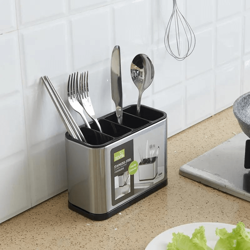 Porta Talheres em Inox com 4 Compartimentos - MultiFlix