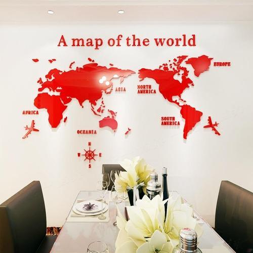 Mapa Mundi para Parede em Acrílico 3D Original