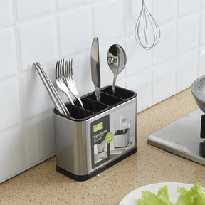 Porta Talheres em Inox com 4 Compartimentos - MultiFlix